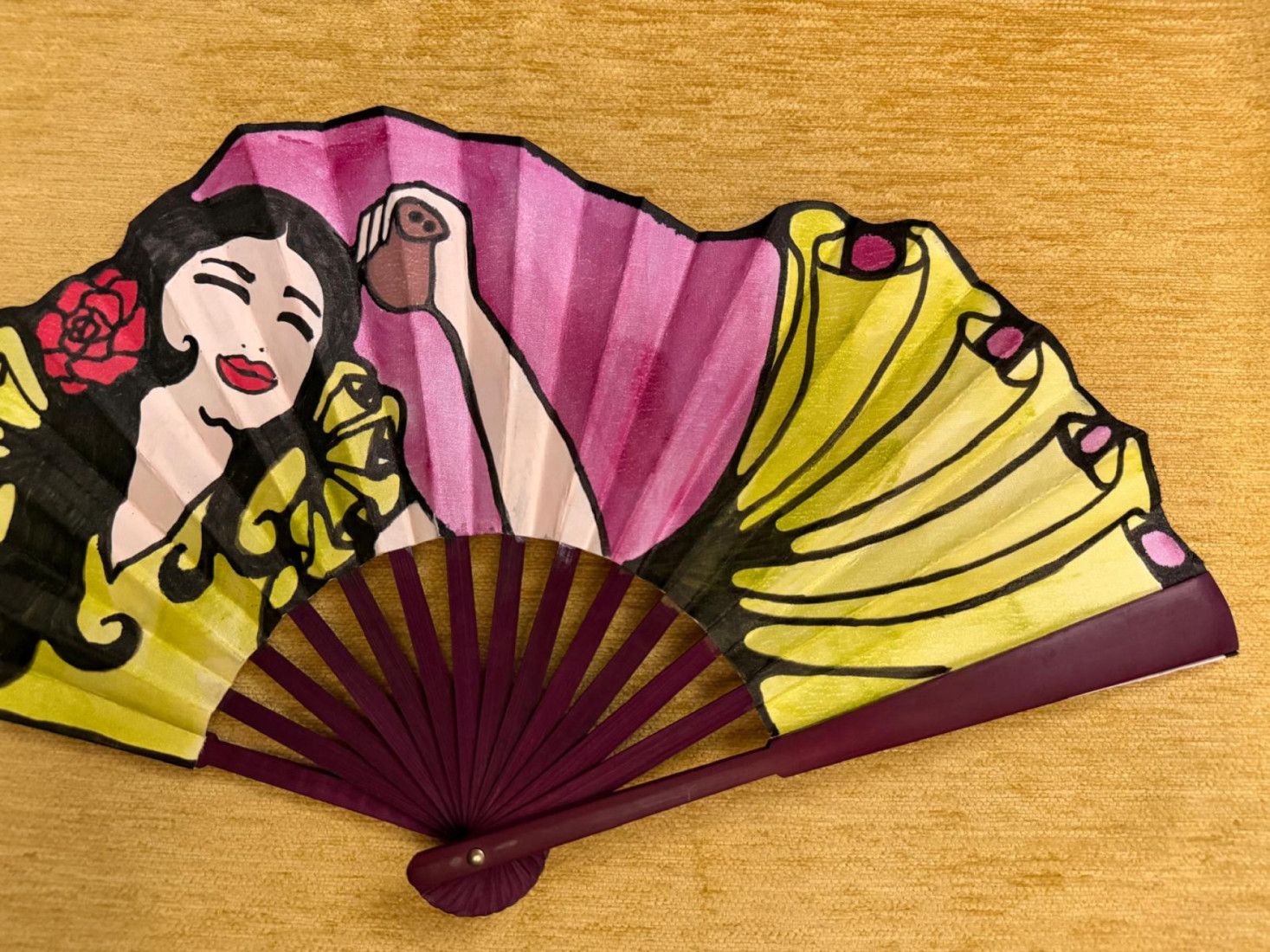 Abanico flamenca castañuelas